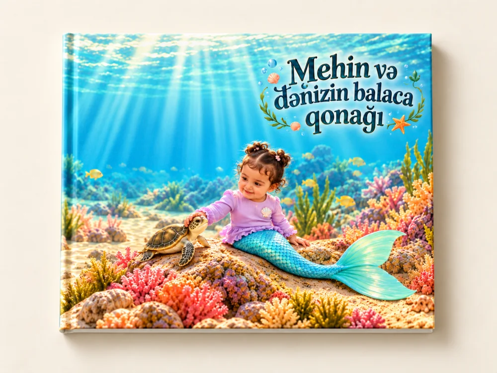 Premium nağıl kitabı — mövcud üzlük əsasında təqdimat maketi